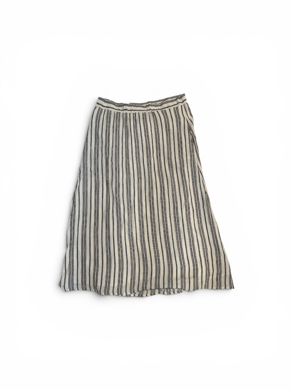 Melloday Striped A-Line Midi Skirt - Black and White SZ. L